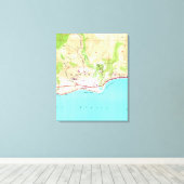  kaart van Malibu California (1950) Canvas Afdruk (Insitu (Houten vloer))