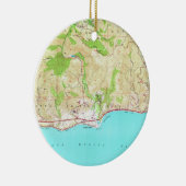  kaart van Malibu California (1950) Keramisch Ornament (Rechts)