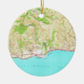 kaart van Malibu California (1950) Keramisch Ornament (Voorkant)