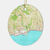  kaart van Malibu California (1950) Keramisch Ornament (Links)