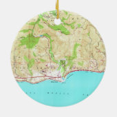  kaart van Malibu California (1950) Keramisch Ornament (Achterkant)