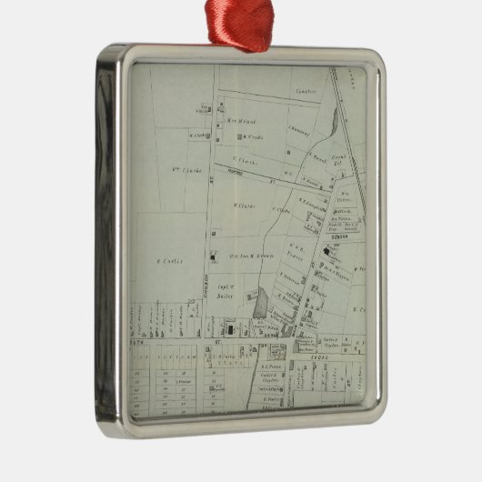 Kaart van Manasquan, New Jersey Metalen Ornament (Rechts)