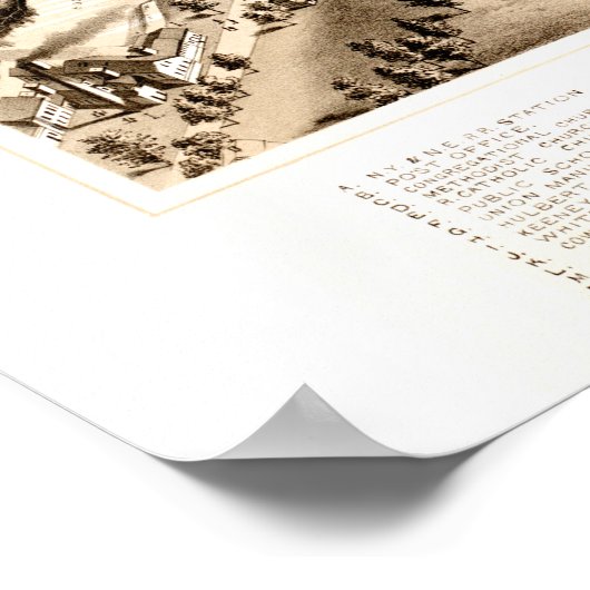  kaart van Manchester, CT in 1880 Poster (Hoek)