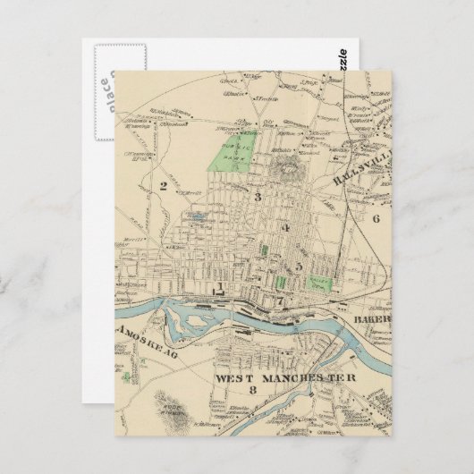 kaart van Manchester NH (1892) (Voorkant / Achterkant)