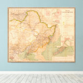 Kaart van Manchuria, China (1901) Canvas Afdruk (Insitu (Houten vloer))