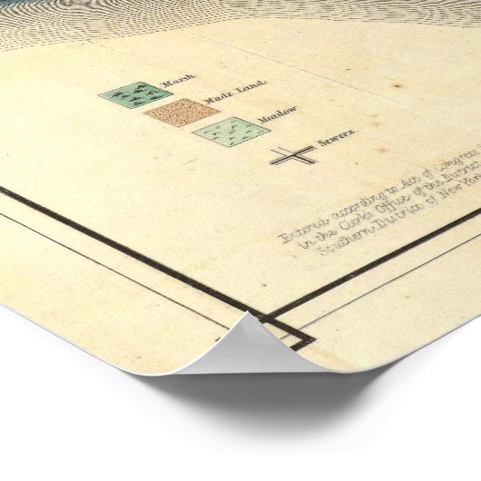  kaart van Manhattan NY Poster (Hoek)