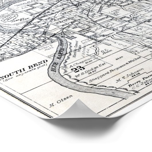 Kaart van Mankato Minnesota 1914 Poster (Hoek)