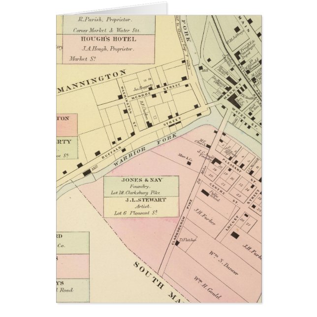 Kaart van Mannington, West Virginia (Voorkant)