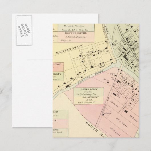 Kaart van Mannington, West Virginia (Voorkant / Achterkant)