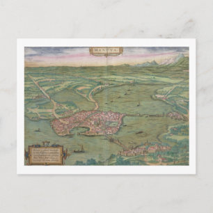 Kaart van Mantua, van "Civitates Orbis Terrarum" d