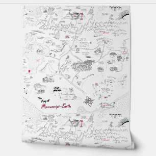 Kaart van Manuscript Earth Behang