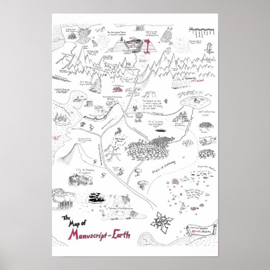 Kaart van Manuscript Earth Poster (Voorkant)