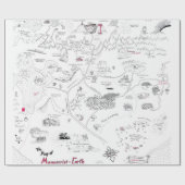 Kaart van Manuscript Earth Wrapping Paper Cadeaupapier (Vlak)