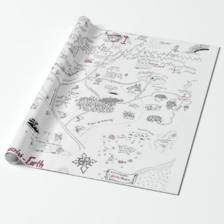 Kaart van Manuscript Earth Wrapping Paper Cadeaupapier