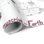 Kaart van Manuscript Earth Wrapping Paper Cadeaupapier (Rol Hoek)