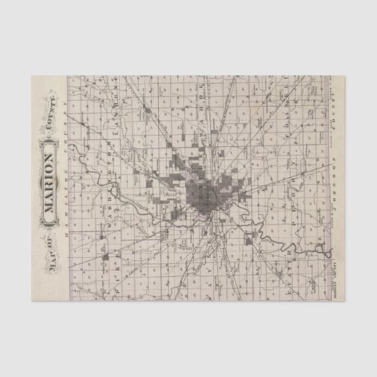 Kaart van Marion County 2 Tissuepapier (Voorkant)