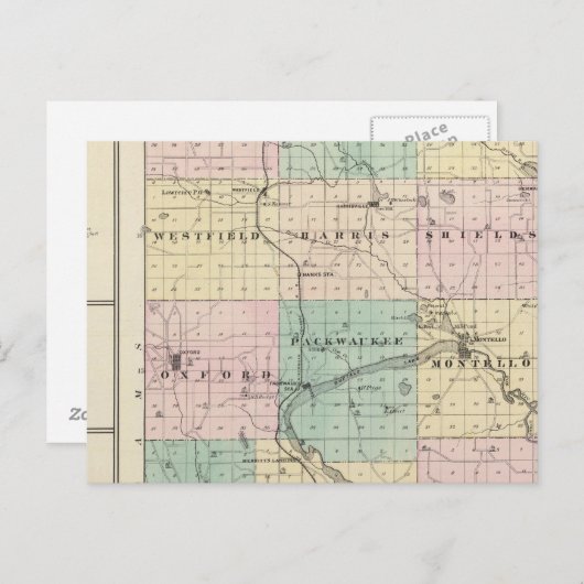 Kaart van Marquette County & Westfield (Voorkant / Achterkant)