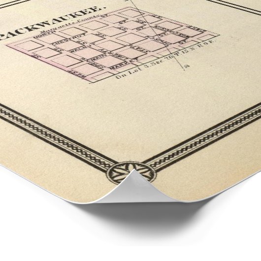 Kaart van Marquette County & Westfield Poster (Hoek)