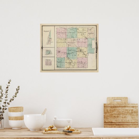 Kaart van Marquette County & Westfield Poster (Keuken)