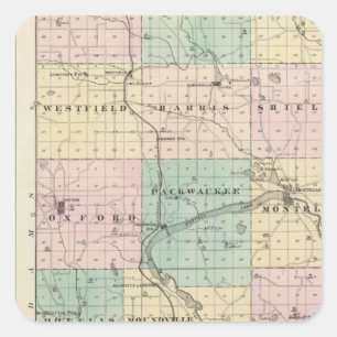 Kaart van Marquette County & Westfield Vierkante Sticker