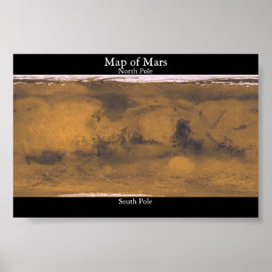 Kaart van Mars Poster