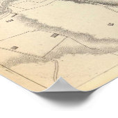 kaart van Marseille Frankrijk (1840) Poster (Hoek)