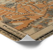  kaart van Marseille Frankrijk (1914) Poster (Hoek)