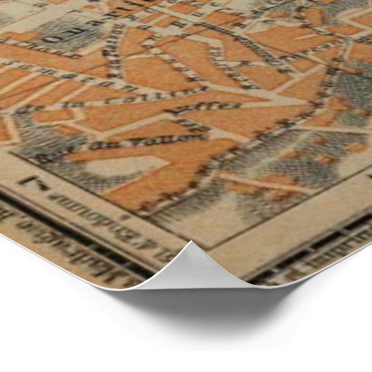  kaart van Marseille Frankrijk (1914) Poster (Hoek)