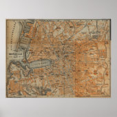  kaart van Marseille Frankrijk (1914) Poster (Voorkant)