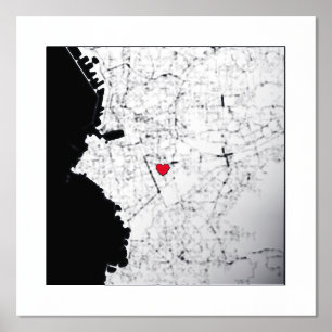 Kaart van Marseille Frankrijk Classy Modern Elegan Folie Afdrukken