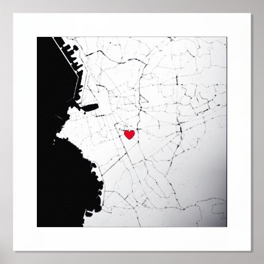 Kaart van Marseille Frankrijk Classy Modern Elegan Folie Afdrukken (Voorkant)