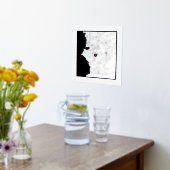 Kaart van Marseille Frankrijk Classy Modern Elegan Folie Afdrukken (Laag (Keuken))