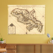  kaart van Martinique (1742) 2 Canvas Afdruk (Insitu (Woonkamer))