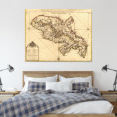  kaart van Martinique (1742) 2 Canvas Afdruk (Insitu (Slaapkamer))