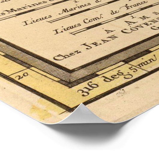  kaart van Martinique (1742) 2 Poster (Hoek)