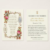 Kaart van Mary katholieke bruiloft (Voorkant /achterkant)