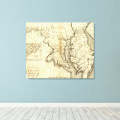 kaart van Maryland (1796) Canvas Afdruk (Insitu (Houten vloer))