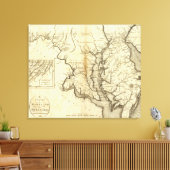 kaart van Maryland (1796) Canvas Afdruk (Insitu (Woonkamer))