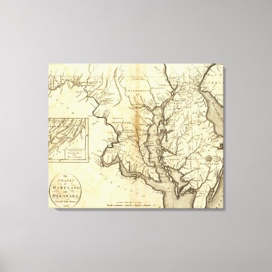 kaart van Maryland (1796) Canvas Afdruk (Voorkant)