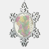  kaart van Maryland (1827) Tin Sneeuwvlok Ornament (Rechts)