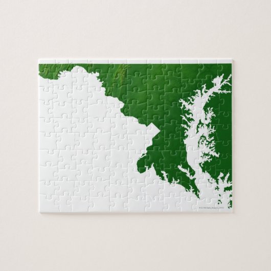 Kaart van Maryland 3 Legpuzzel (Horizontaal)