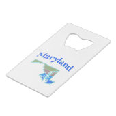 Kaart van Maryland Creditkaart Flessenopener (Achterkant Gekanteld)