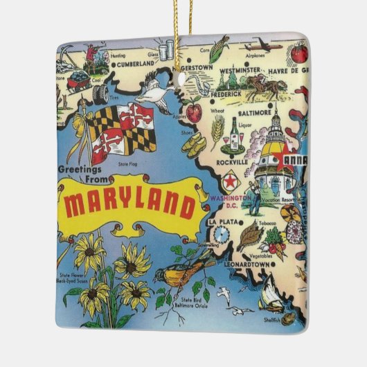 Kaart van  Maryland Keramisch Ornament (Links)
