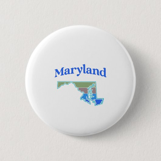 Kaart van Maryland Ronde Button 5,7 Cm (Voorkant)