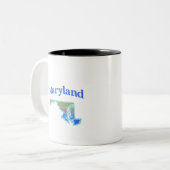 Kaart van Maryland Tweekleurige Koffiemok (Voorkant links)