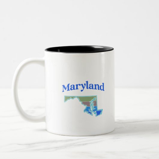 Kaart van Maryland Tweekleurige Koffiemok (Links)