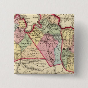 Kaart van Mason, Jackson, provincie Roane Vierkante Button 5,1 Cm