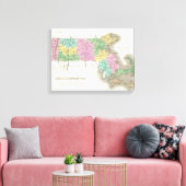  kaart van Massachusetts (1827) Canvas Afdruk (Insitu (Woonkamer))