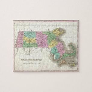 kaart van Massachusetts (1827) Legpuzzel