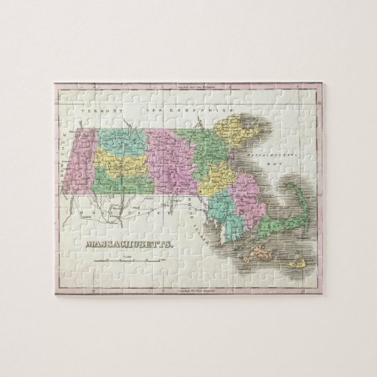  kaart van Massachusetts (1827) Legpuzzel (Horizontaal)